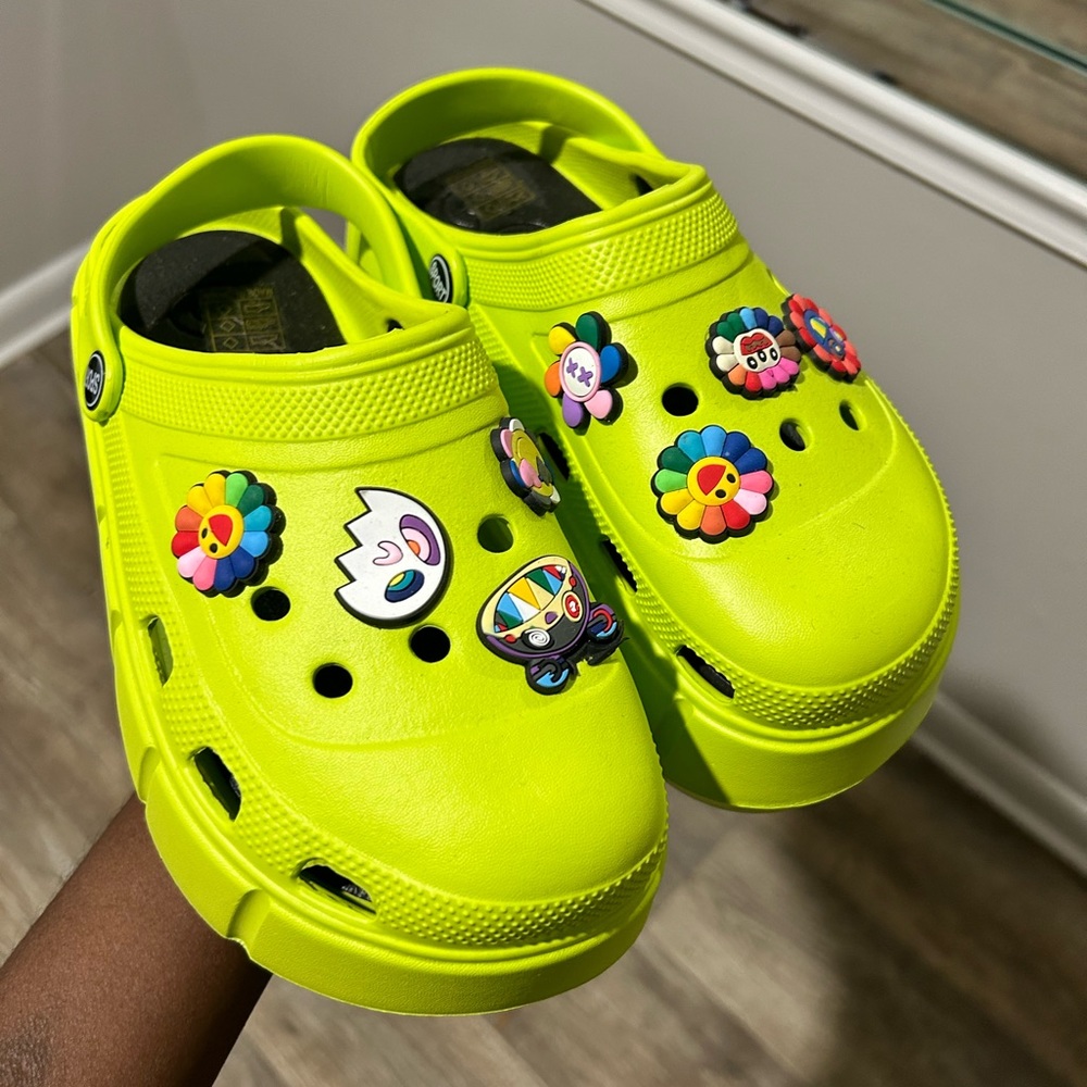 Neon Green Thick Sole Clogs